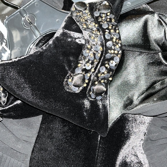 $345 Anthropologie 2brych Sz 0 Velvet party dress gorgeous new nwt pleated lbd - Picture 15 of 16